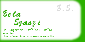 bela szaszi business card